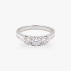 9ct Gold Diamond Three Stone Ring front view