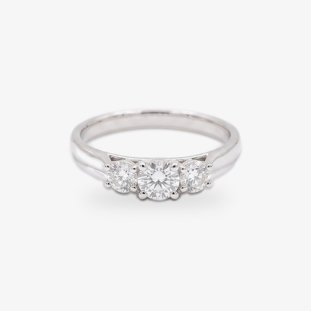 9ct Gold Diamond Three Stone Ring front view