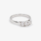 9ct Gold Diamond Three Stone Ring side view