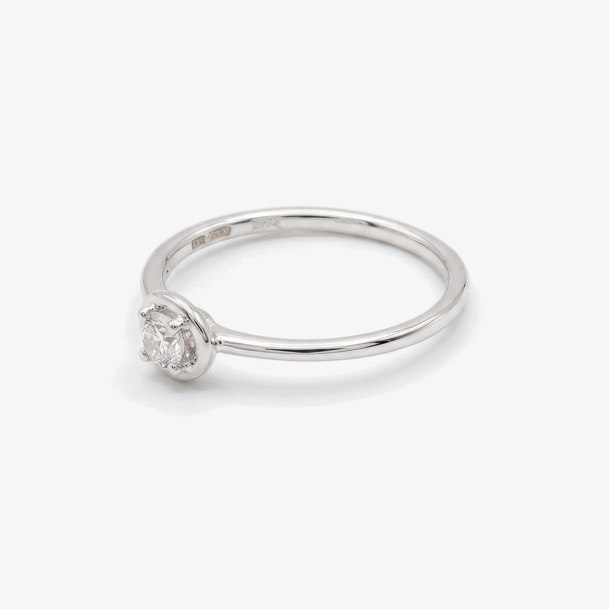 9ct Gold Diamond 0.20ct Solitaire Ring side angle