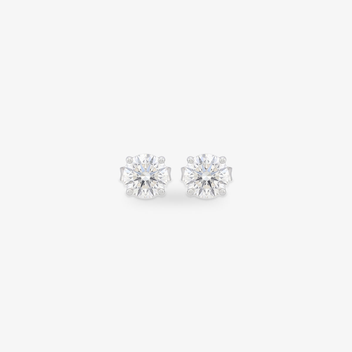 18ct White Gold Lab Grown Diamond 2.00ct Stud Earrings front view