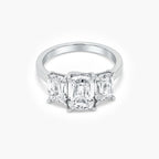 Platinum 4.11ct Criss Cut Diamond Three Stone Ring