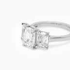 Platinum 4.11ct Criss Cut Diamond Three Stone Ring