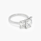 Platinum 4.11ct Criss Cut Diamond Three Stone Ring
