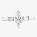 NEW Three Stone Marquise Cut White Ring - Jordans Jewellers