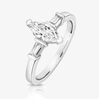 NEW Three Stone Marquise Cut White Ring - Jordans Jewellers