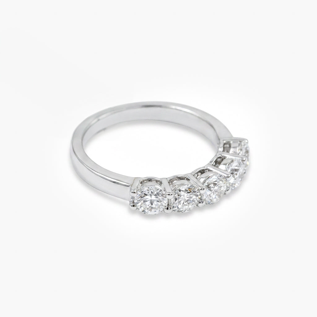 9ct White Gold 5-Stone Diamond Ring