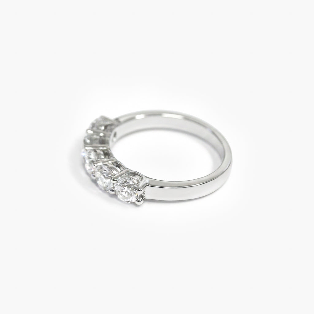 9ct White Gold 5-Stone Diamond Ring