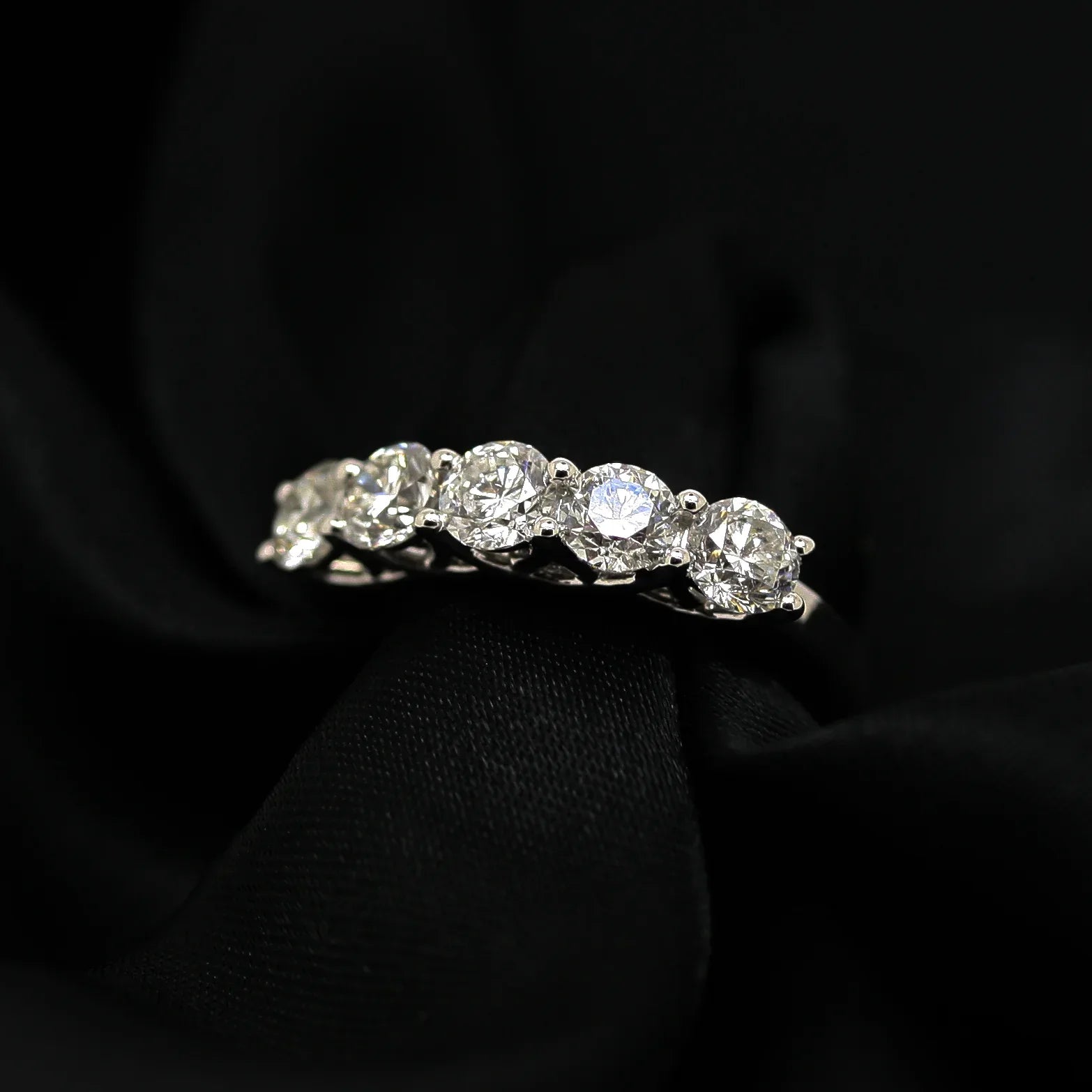 9ct White Gold 5-Stone Diamond Half Eternity Ring - Jordans Jewellers