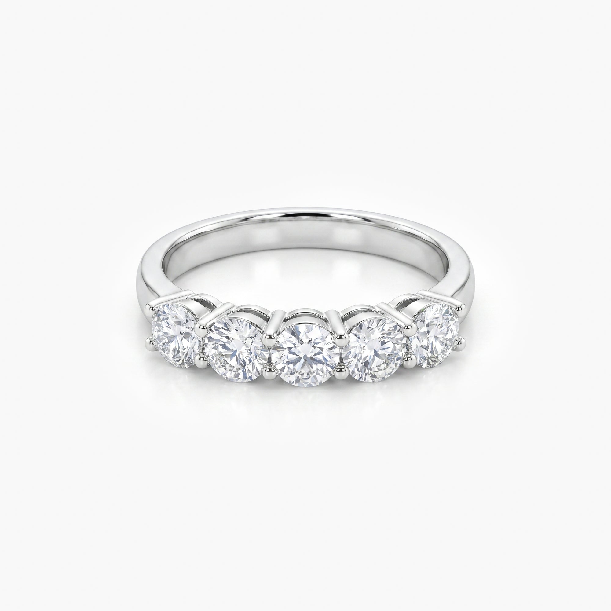 9ct White Gold 5-Stone Diamond Ring