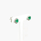 Round Emerald & Diamond Stud Earrings - Jordans Jewellers