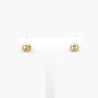 Rubover Set Diamond Stud Earrings in 9ct Yellow Gold - Jordans Jewellers