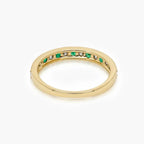 9ct Gold Emerald and Diamond Half Eternity Ring - Jordans Jewellers