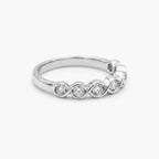 18ct White Gold 0.38ct Diamond 7-Stone Twist Half Eternity Ring