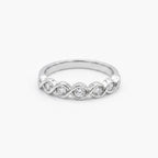 18ct White Gold 0.38ct Diamond 7-Stone Twist Half Eternity Ring