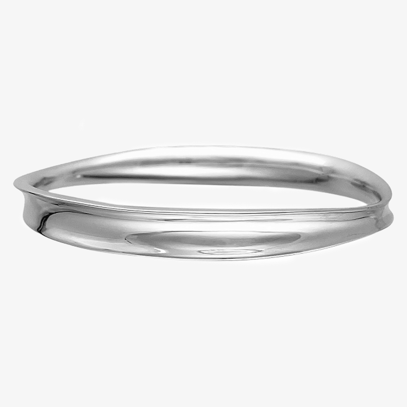NEW Silver Round Slanted Bangle - Jordans Jewellers