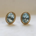 9 Carat Blue Topaz Stud Earring - Jordans Jewellers