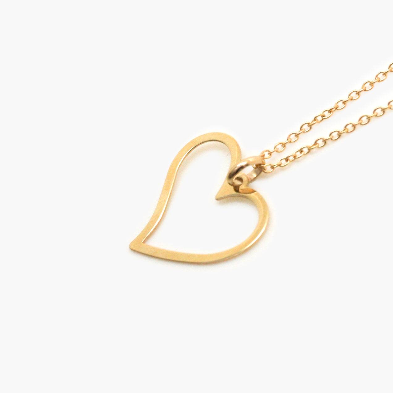 New 9 Carat Yellow Gold Cut Out Heart Necklace - Jordans Jewellers