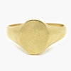 Front facing close up photo of a 9 Carat Yellow Gold oval Signet Ring