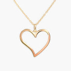 New 9 Carat Yellow Gold Cut Out Heart Necklace - Jordans Jewellers