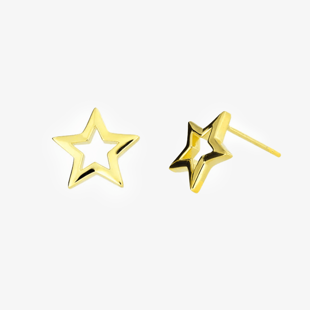Small gold 2025 star earrings