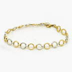 9ct Gold Bi-Colour Circles Bracelet - Jordans Jewellers