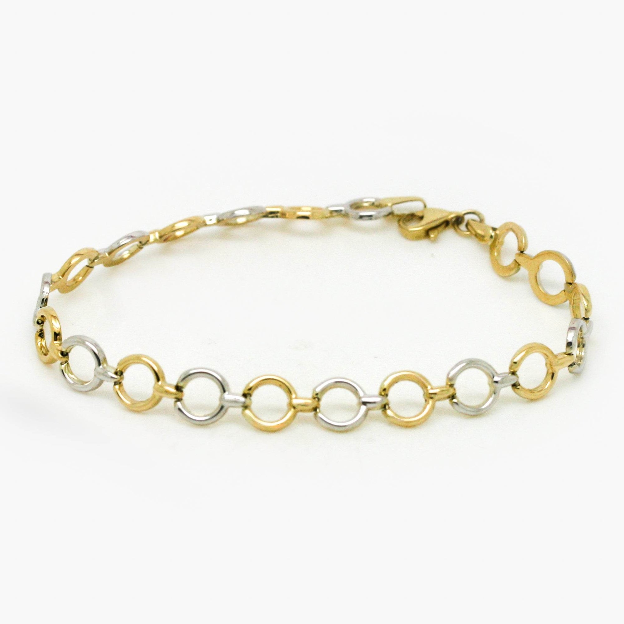9ct Gold Bi-Colour Circles Bracelet - Jordans Jewellers