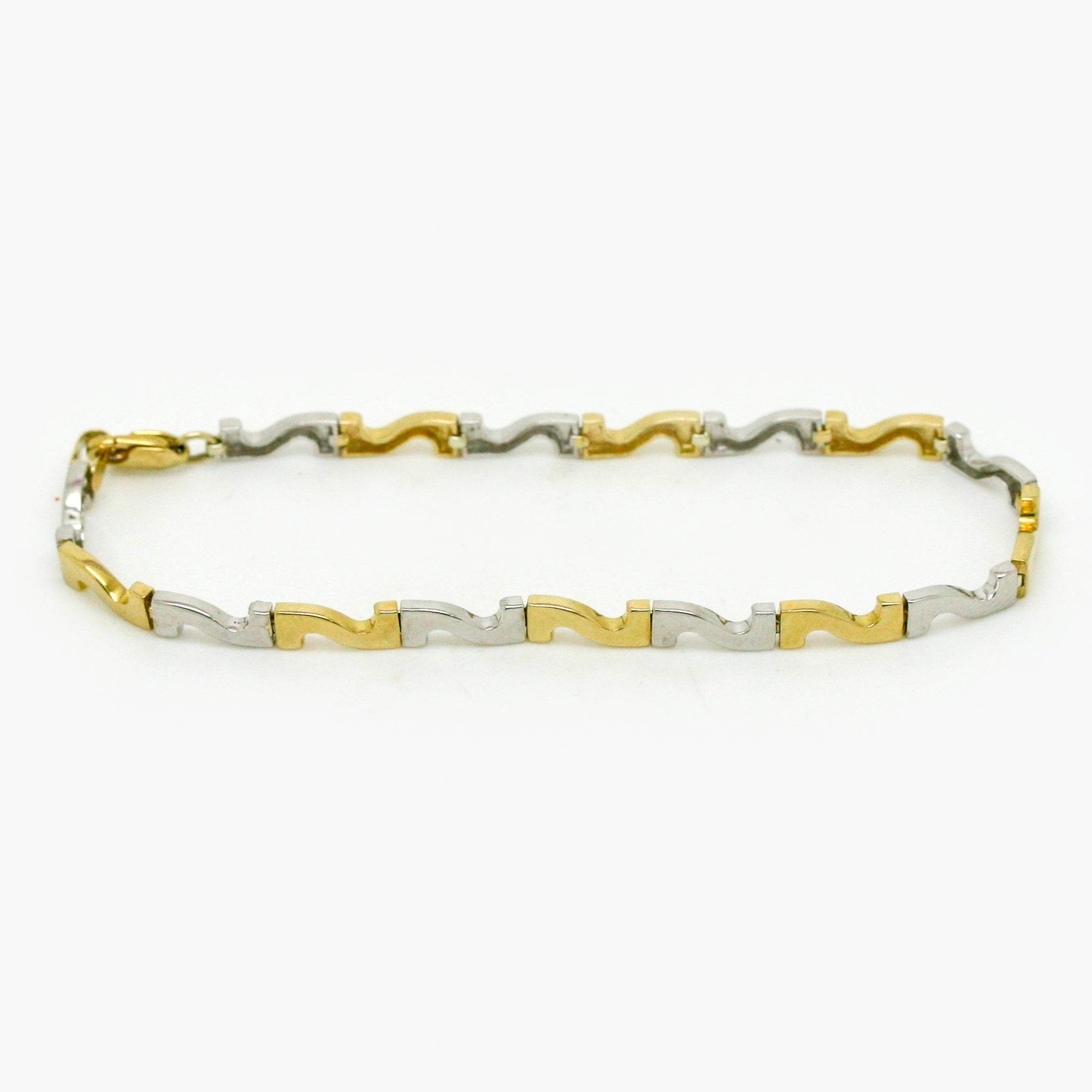 9ct Gold Bi-Colour Z Bracelet - Jordans Jewellers
