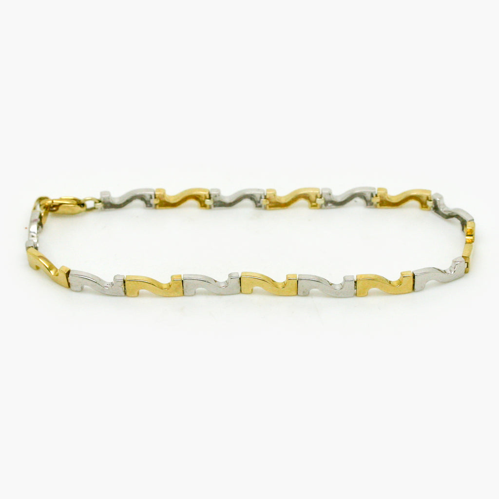 9ct Gold Bi-Colour Z Bracelet