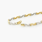 9ct Gold Bi-Colour Z Bracelet - Jordans Jewellers