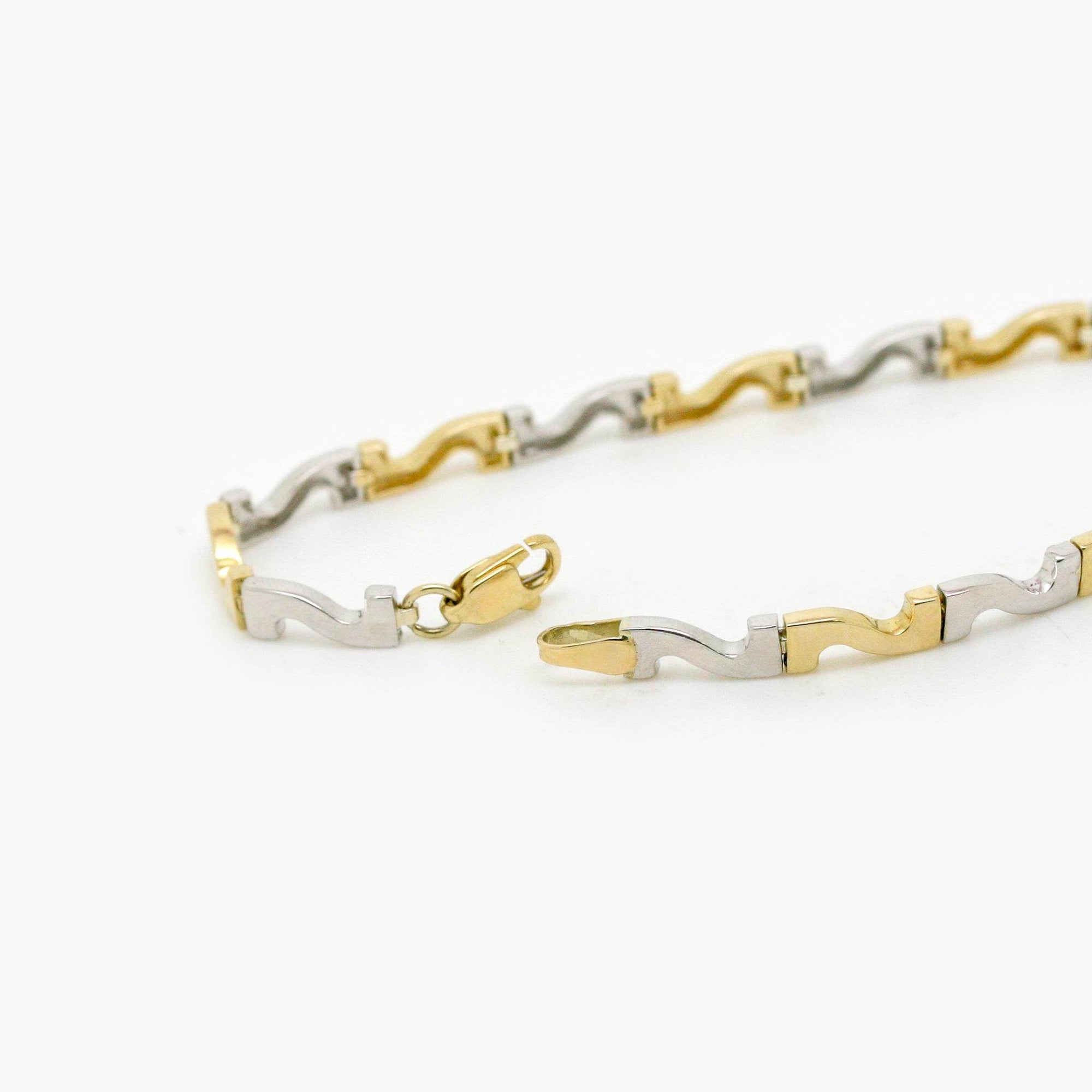 9ct Gold Bi-Colour Z Bracelet - Jordans Jewellers