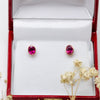 NEW 9ct Rose Gold Oval Ruby Stud Earrings