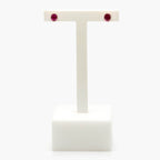 NEW 9ct Rose Gold Oval Ruby Stud Earrings - Jordans Jewellers