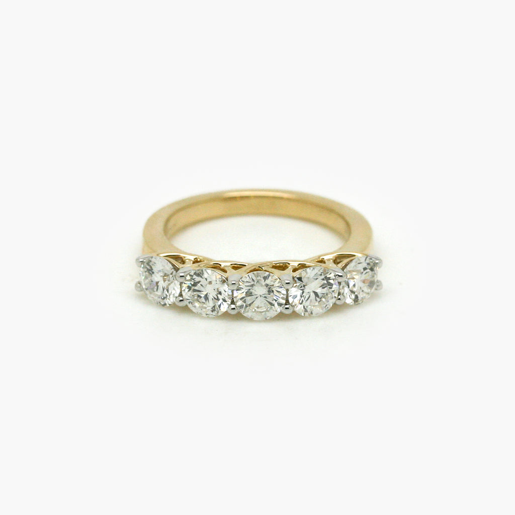 9ct Yellow Gold 5 Stone Diamond Ring