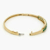 9ct Yellow Gold Emerald Diamond Bangle unlinked