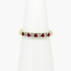 9ct Mixed Gold Ruby & Diamond Half Eternity Ring - Jordans Jewellers