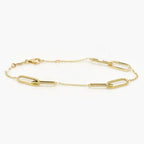 9ct Yellow Gold Double Oval Link Bracelet - Paperclip Set - Jordans Jewellers