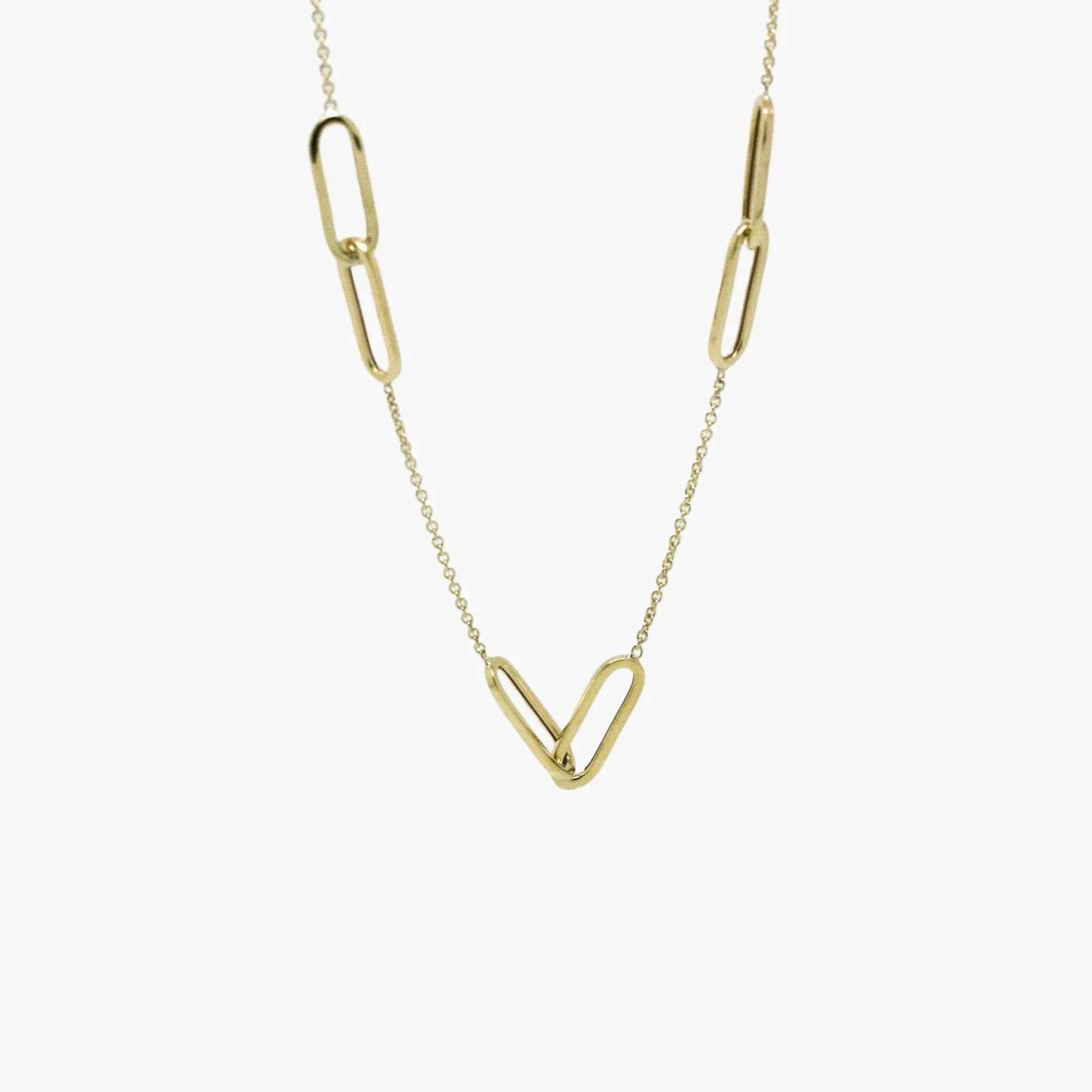 9ct Yellow Gold Double Oval Link Necklace - Paperclip Set - Jordans Jewellers