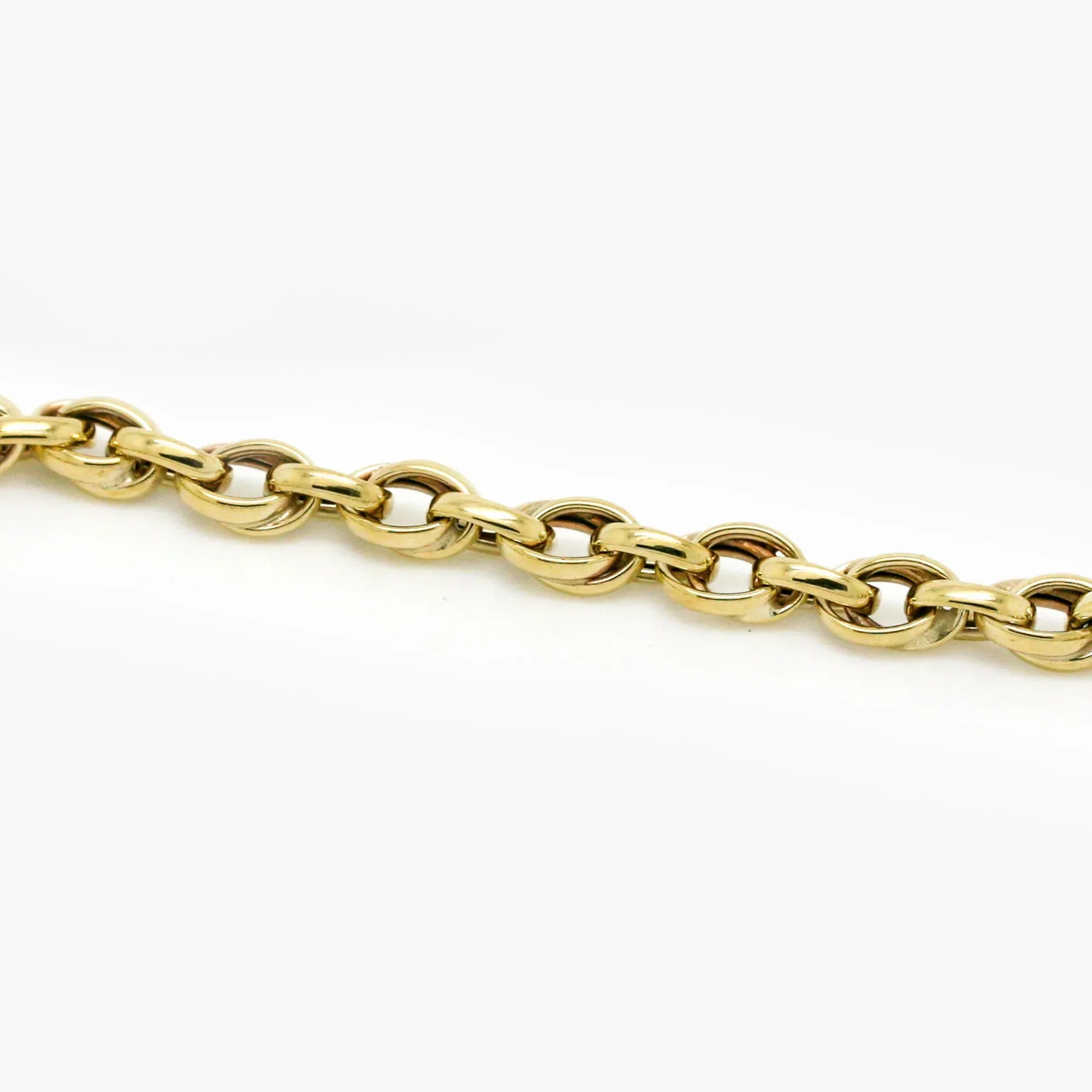 9ct Yellow Gold Single & Double Oval Links Bracelet - 7" - Jordans Jewellers