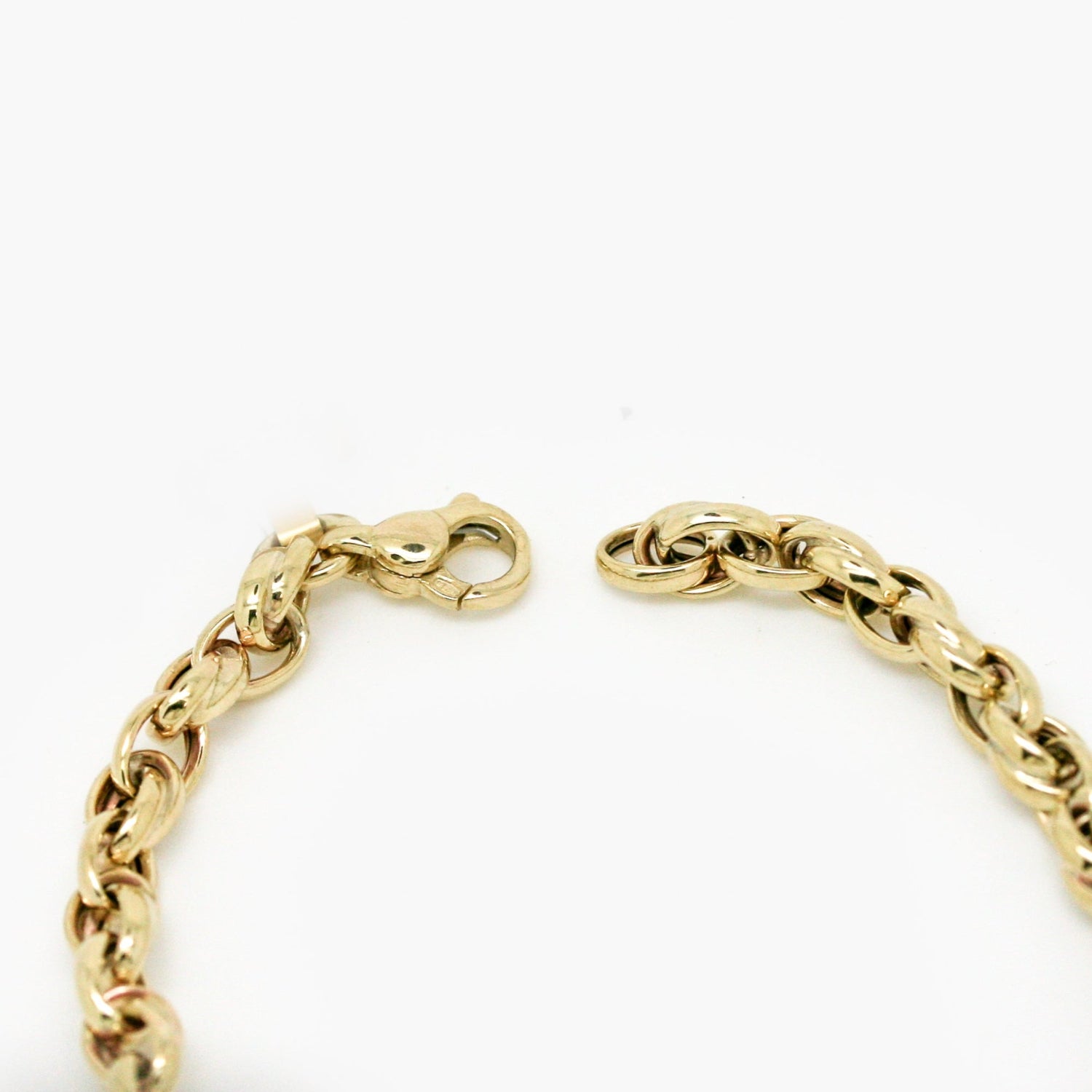 9ct Yellow Gold Single & Double Oval Links Necklace - 18" - Jordans Jewellers