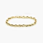 9ct Yellow Gold Single & Double Oval Links Bracelet - 7" - Jordans Jewellers
