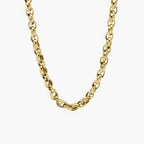 9ct Yellow Gold Single & Double Oval Links Necklace - 18" - Jordans Jewellers