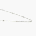 9ct White Gold Diamond Station Necklace - Jordans Jewellers