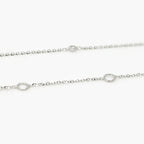 9ct White Gold Diamond Station Necklace - Jordans Jewellers