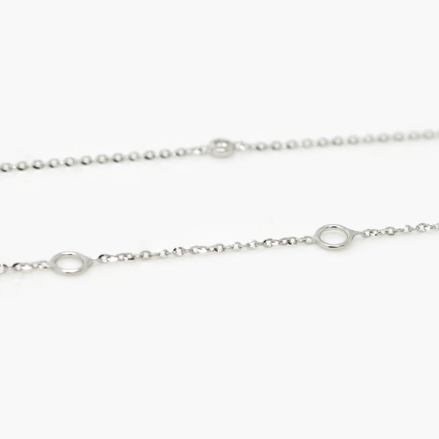 9ct White Gold Diamond Station Necklace - Jordans Jewellers