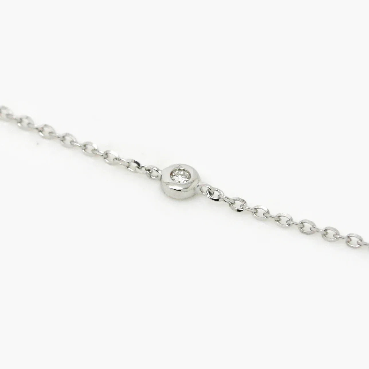 9ct White Gold Diamond Station Necklace - Jordans Jewellers