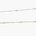 9ct White Gold Diamond Station Necklace - Jordans Jewellers