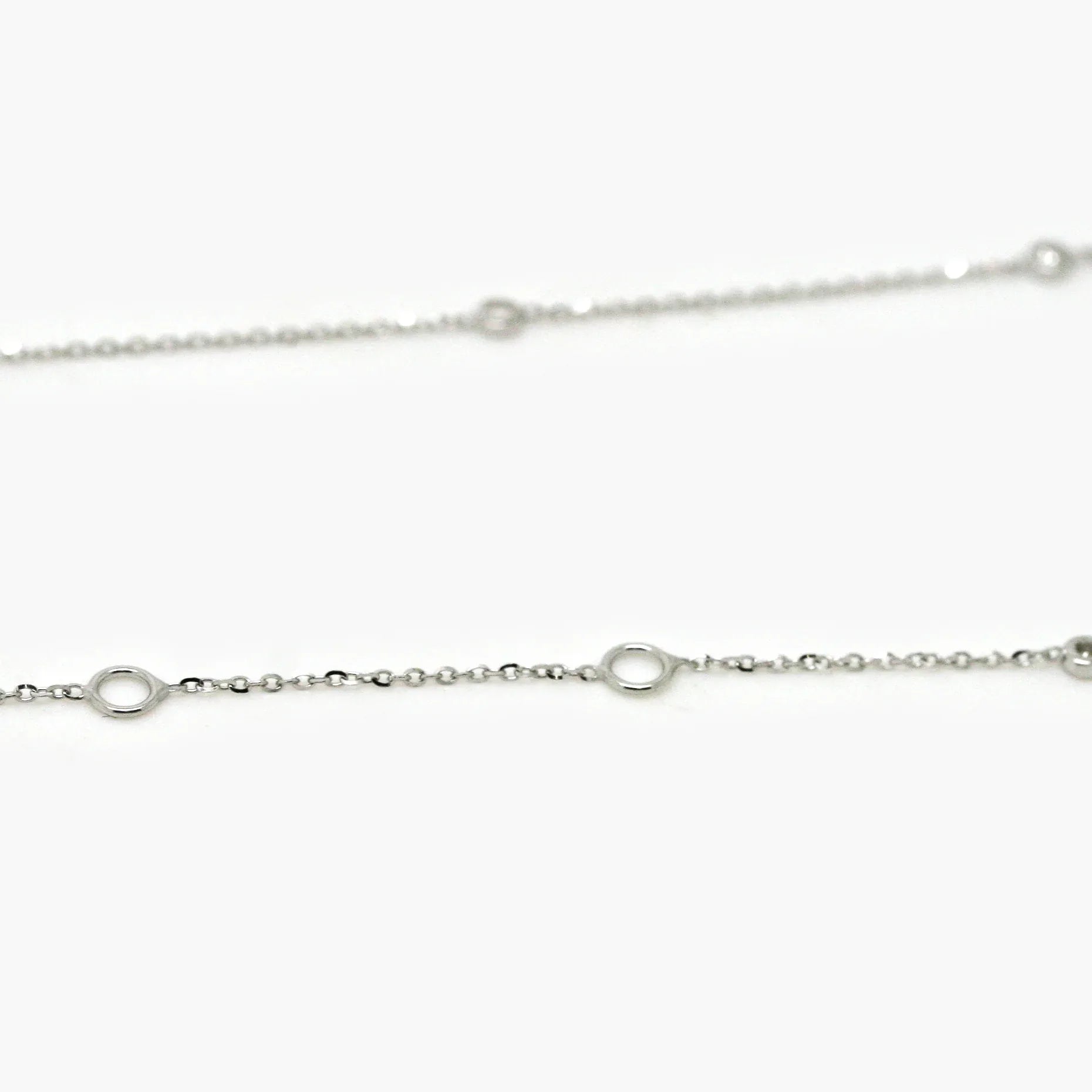 9ct White Gold Diamond Station Necklace - Jordans Jewellers