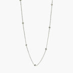 9ct White Gold Diamond Station Necklace - Jordans Jewellers