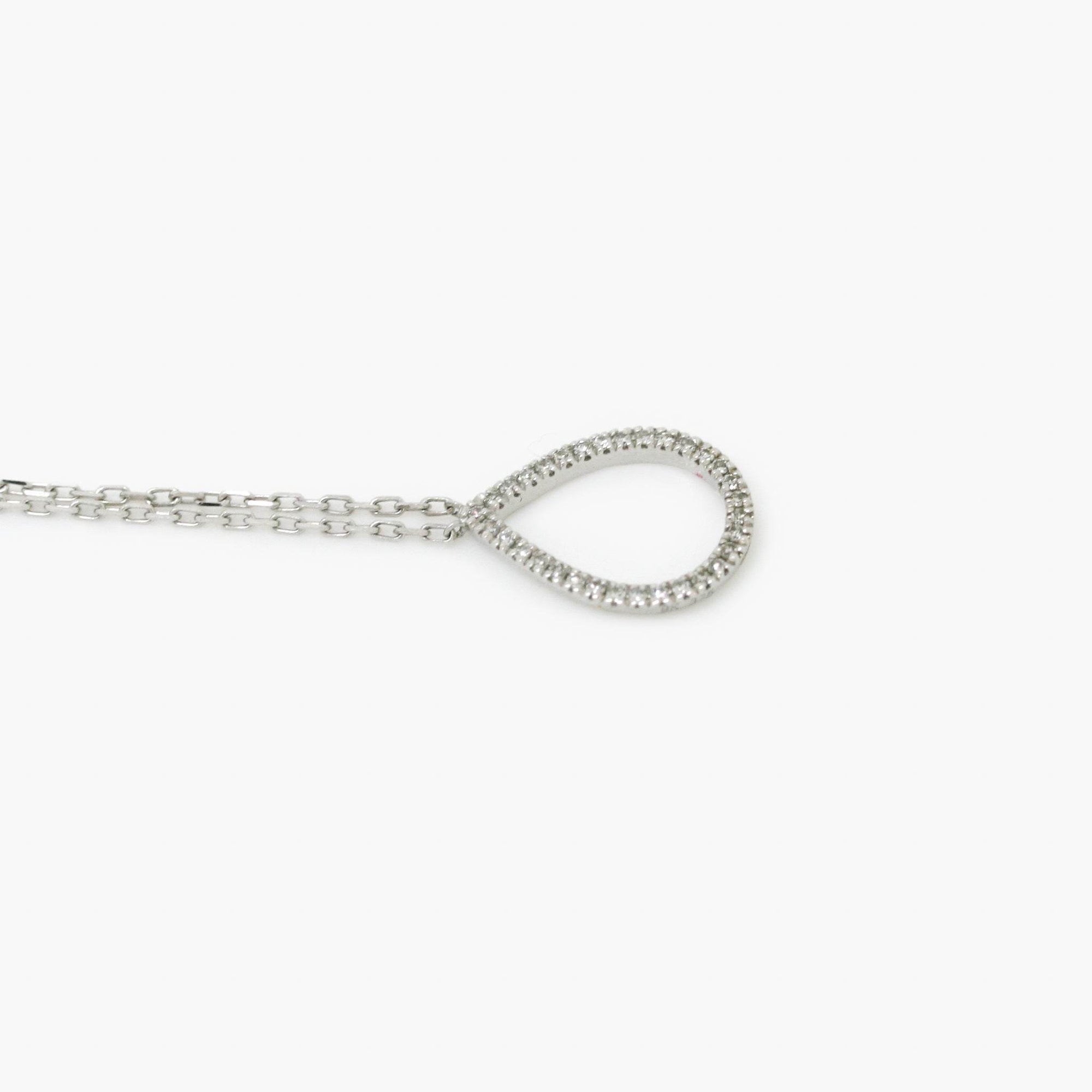 Pear Shaped Diamond Necklace in 9ct White Gold - Jordans Jewellers